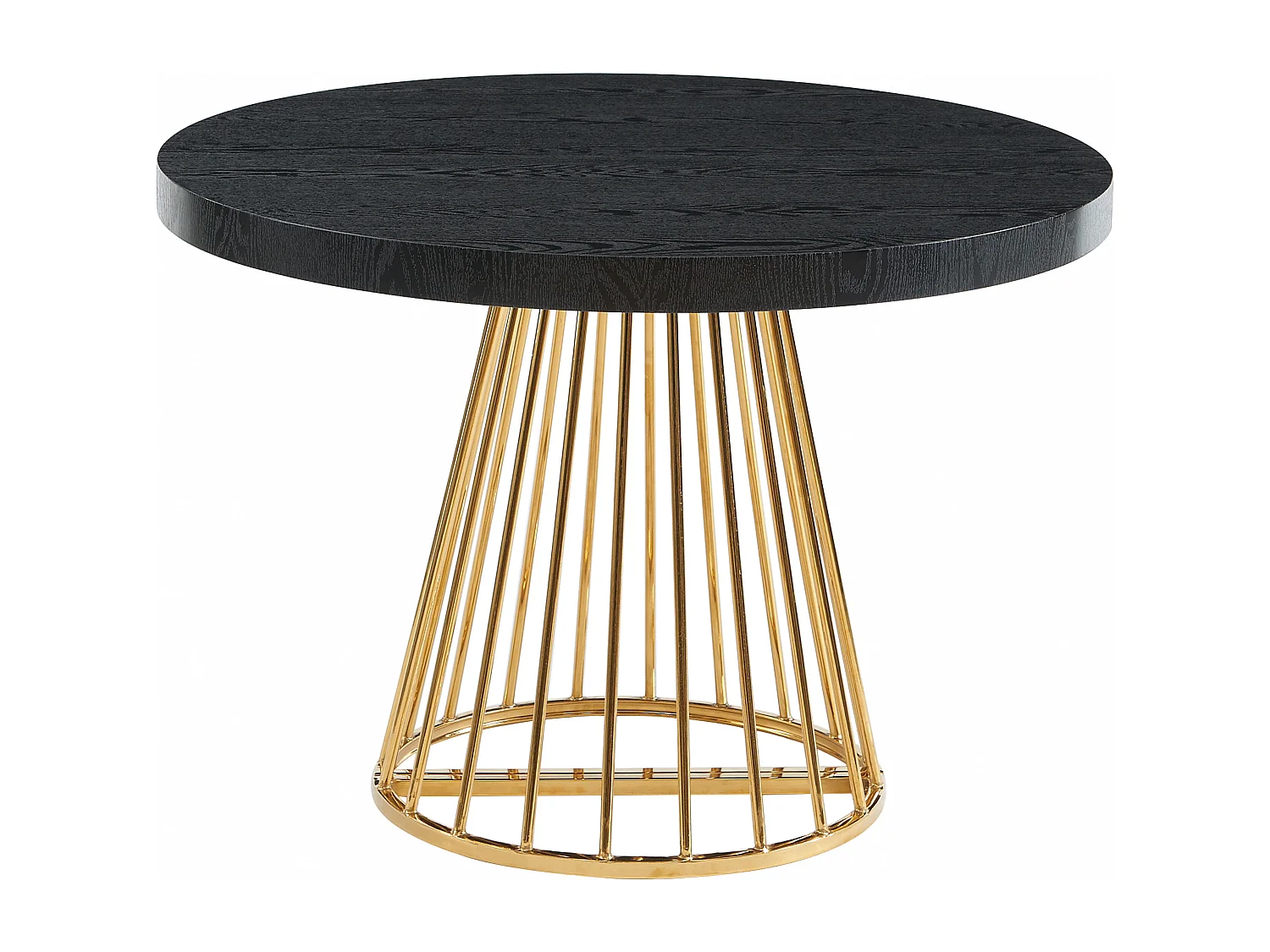 Mesa de jantar extensível de 2 a 12 lugares em MDF e aço preto e dourado - FIRELA