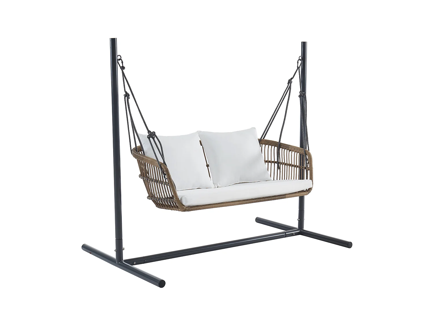 Balancelle de jardin 2 places en résine tressée naturel clair - NUVEA de MYLIA