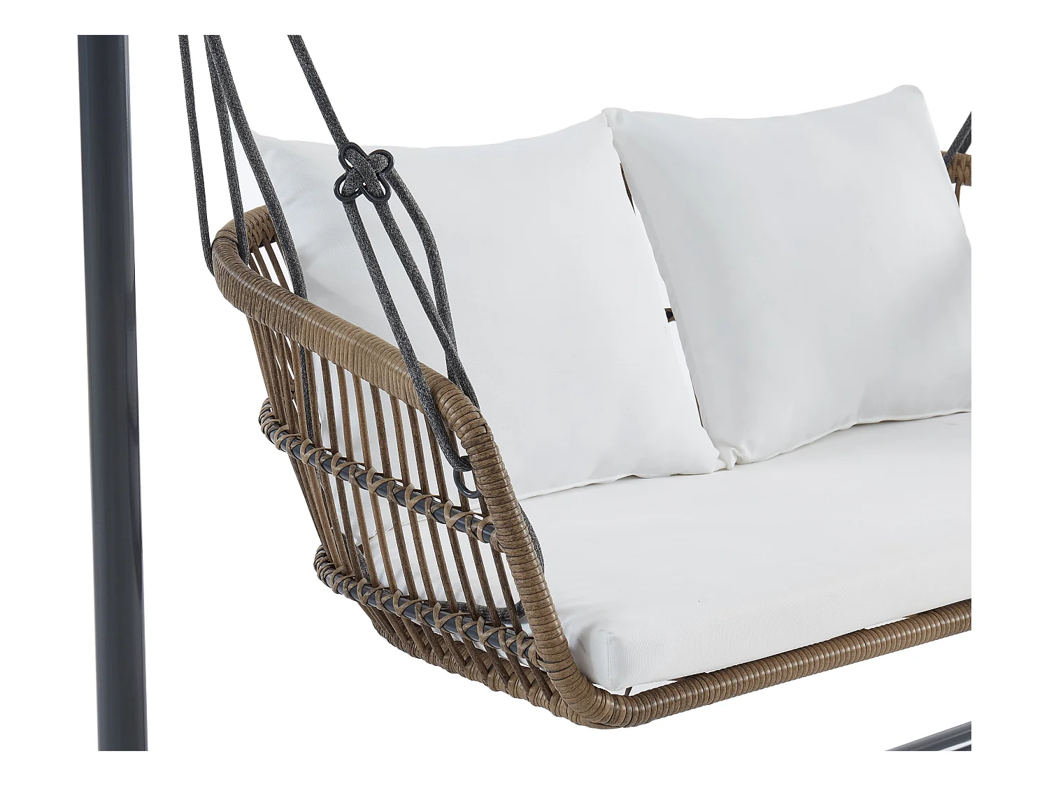 Balancelle de jardin 2 places en résine tressée naturel clair - NUVEA de MYLIA