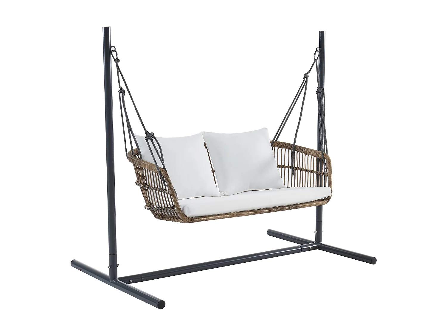 Schommelbankje voor 2 personen van licht naturelkleurig gevlochten hars - NUVEA