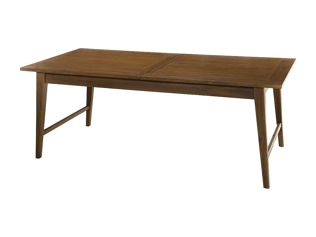 LARA - Table à manger rectangulaire ext. 200/240cm bois Mindi marron