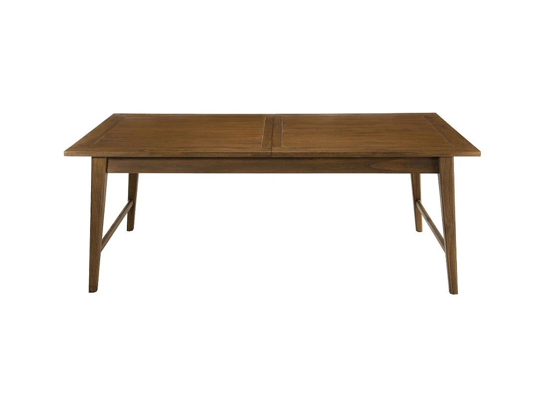 LARA - Table à manger rectangulaire ext. 200/240cm bois Mindi marron