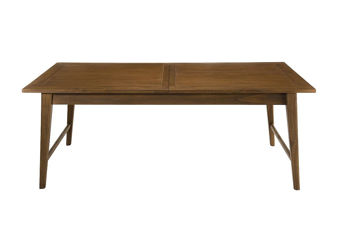 LARA - Table à manger rectangulaire ext. 200/240cm bois Mindi marron