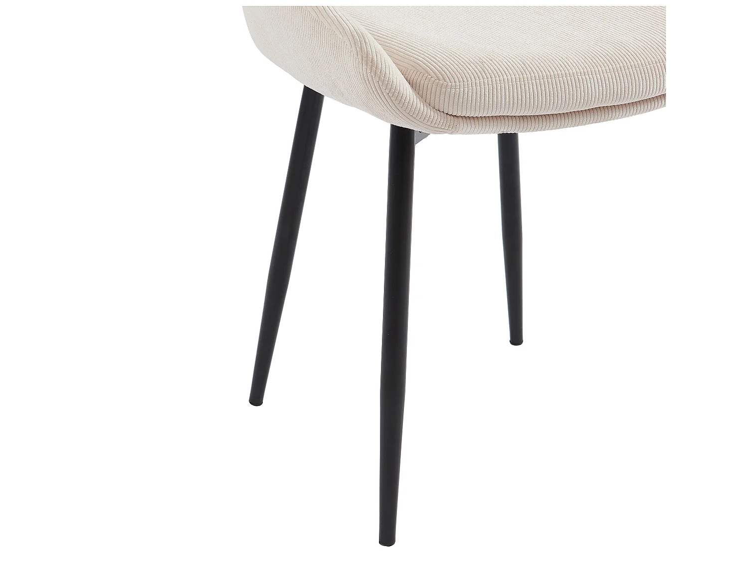 Set van 2 stoelen van ribfluweel en metaal - Crèmewit - MASURIE