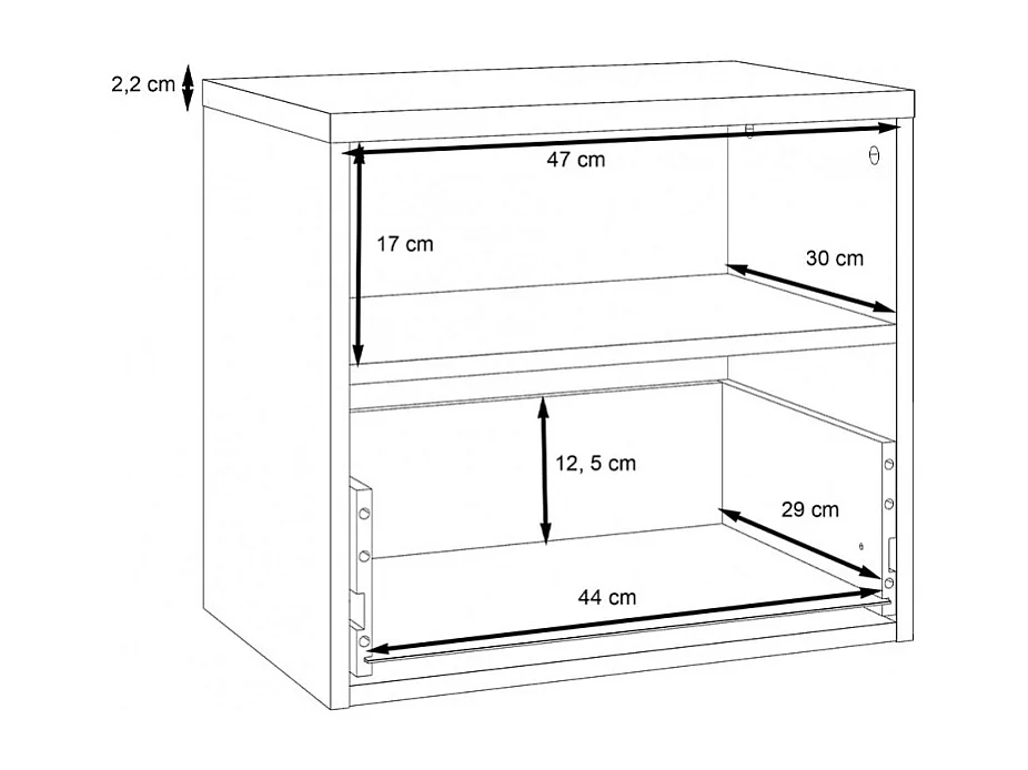 Table de chevet 1 tiroir 1 niche décor bois de chêne et noir - KAMILA