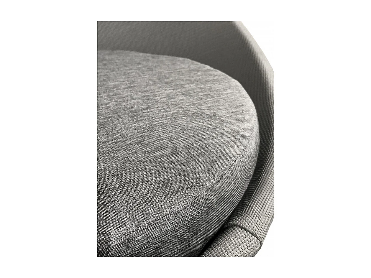 Lot de 2 fauteuils de jardin rond gris en textilène - KIMI