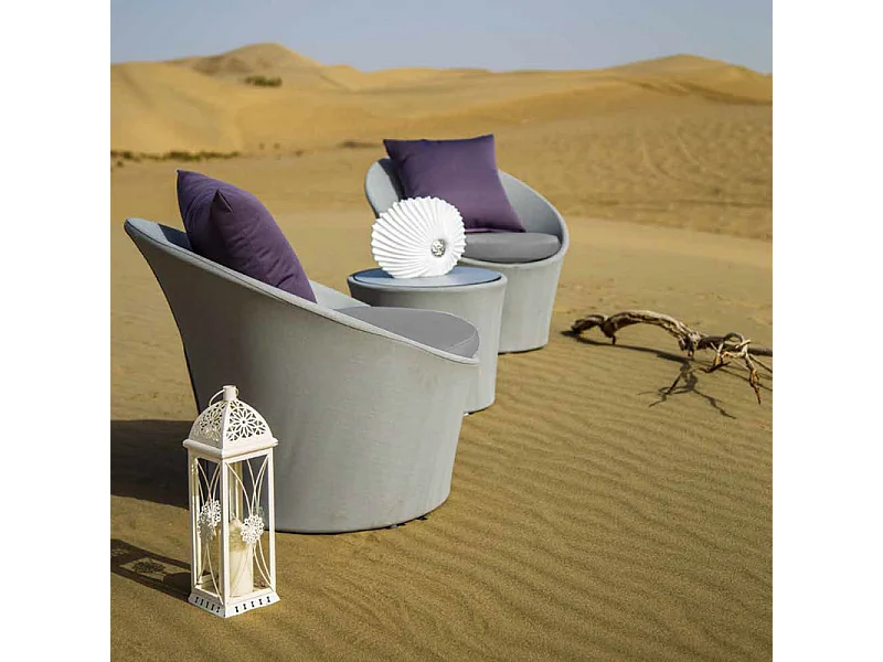 Fauteuil de jardin rond en aluminium et revêtement textilène - KIMI