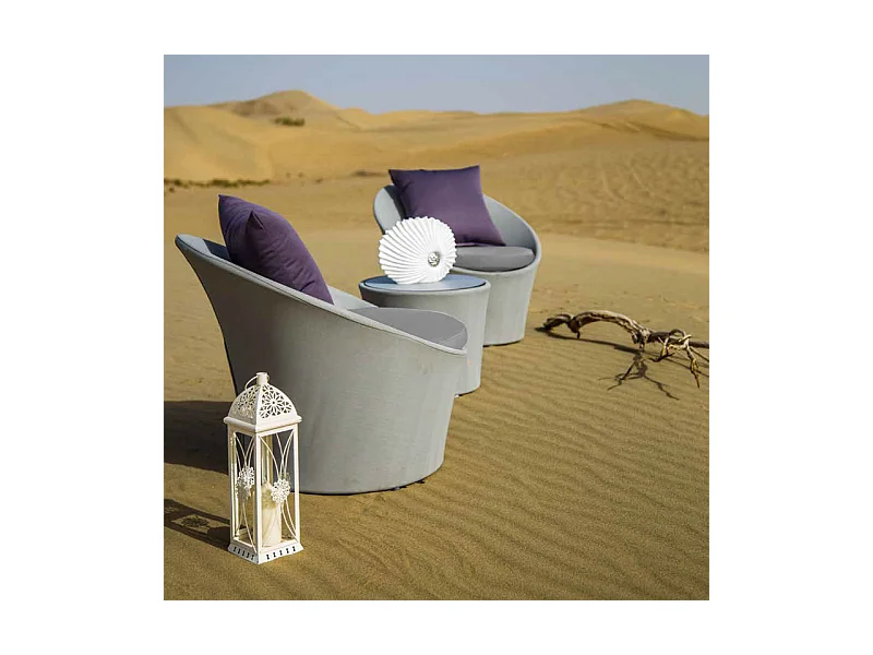 Fauteuil de jardin rond en aluminium et revêtement textilène - KIMI