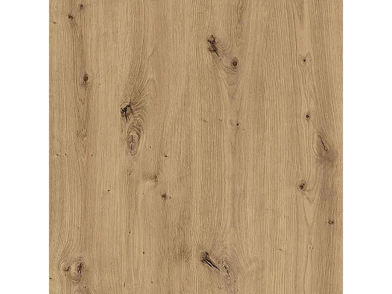 Table de repas 140 cm décor chêne et pieds luge métal noir - CORSE 02