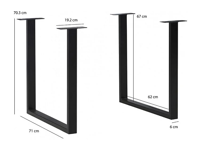 Table de repas 160 cm décor chêne et pieds luge métal noir - CORSE 02