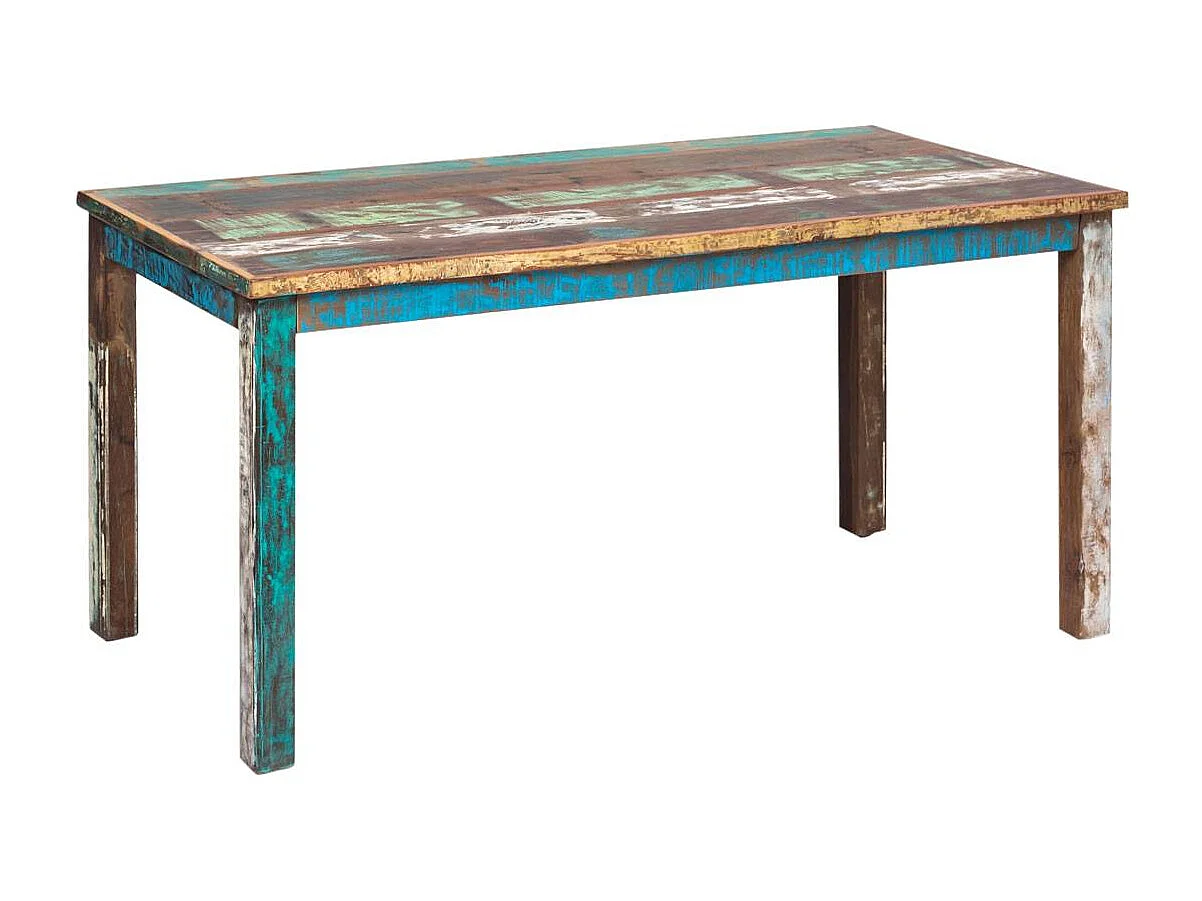Table à manger en bois recyclé coloré Ethnik