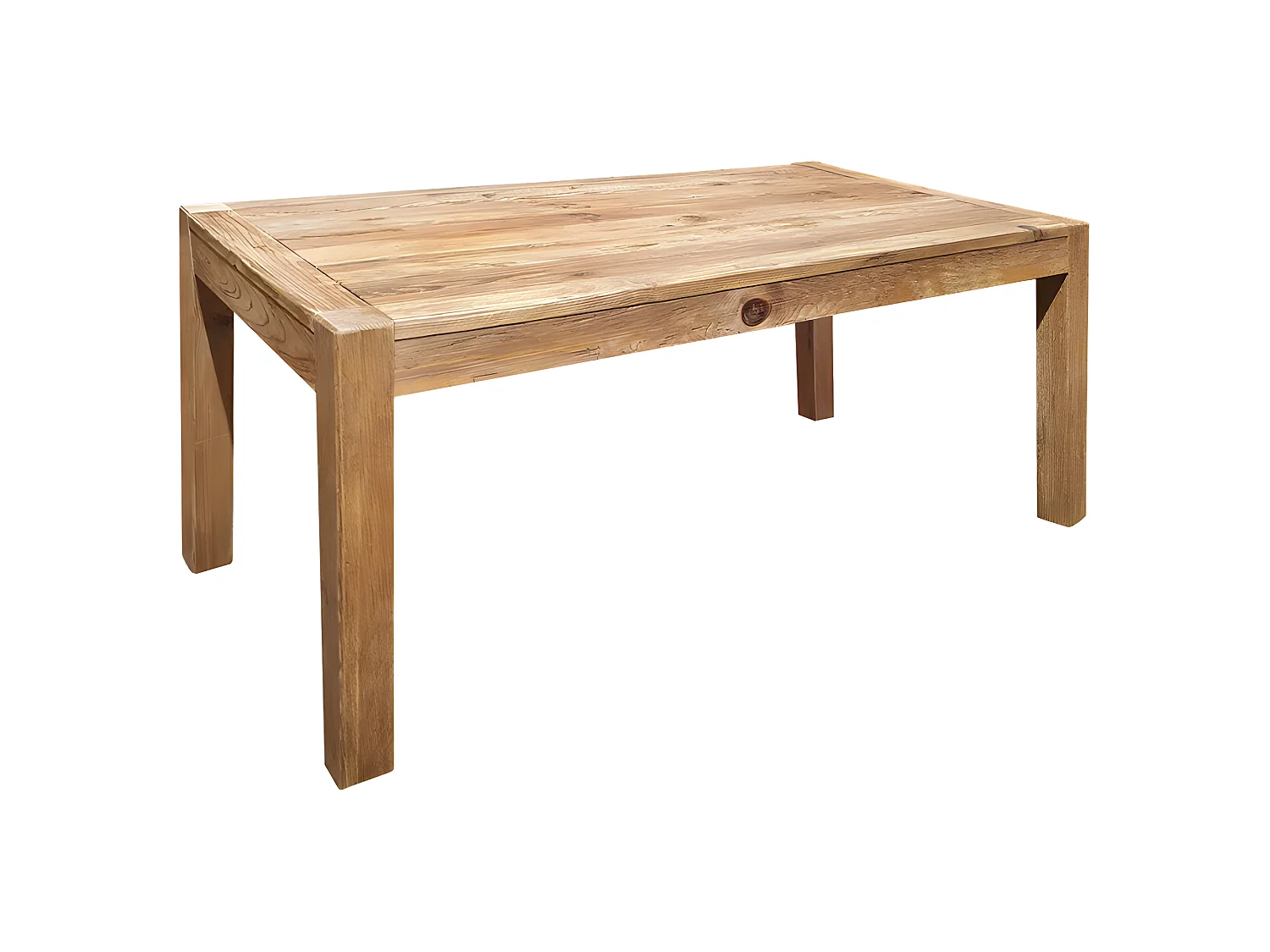 Table de repas L.160 cm rectangulaire en bois de pin recyclé - CHALET