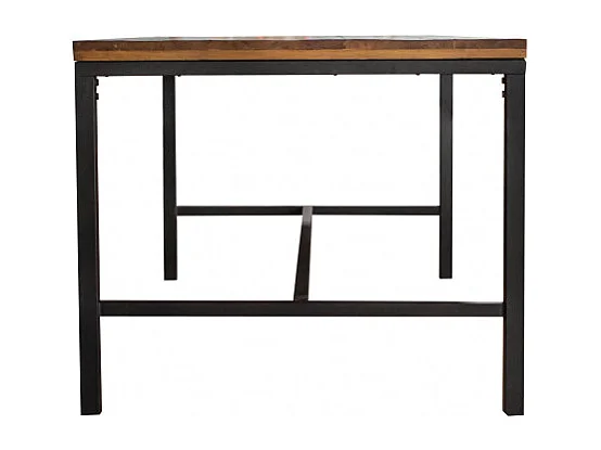 Table repas 180 cm bois rustique métal noir industriel - FACTORY