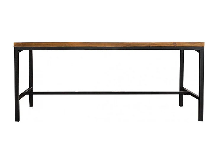 Table repas 180 cm bois rustique métal noir industriel - FACTORY