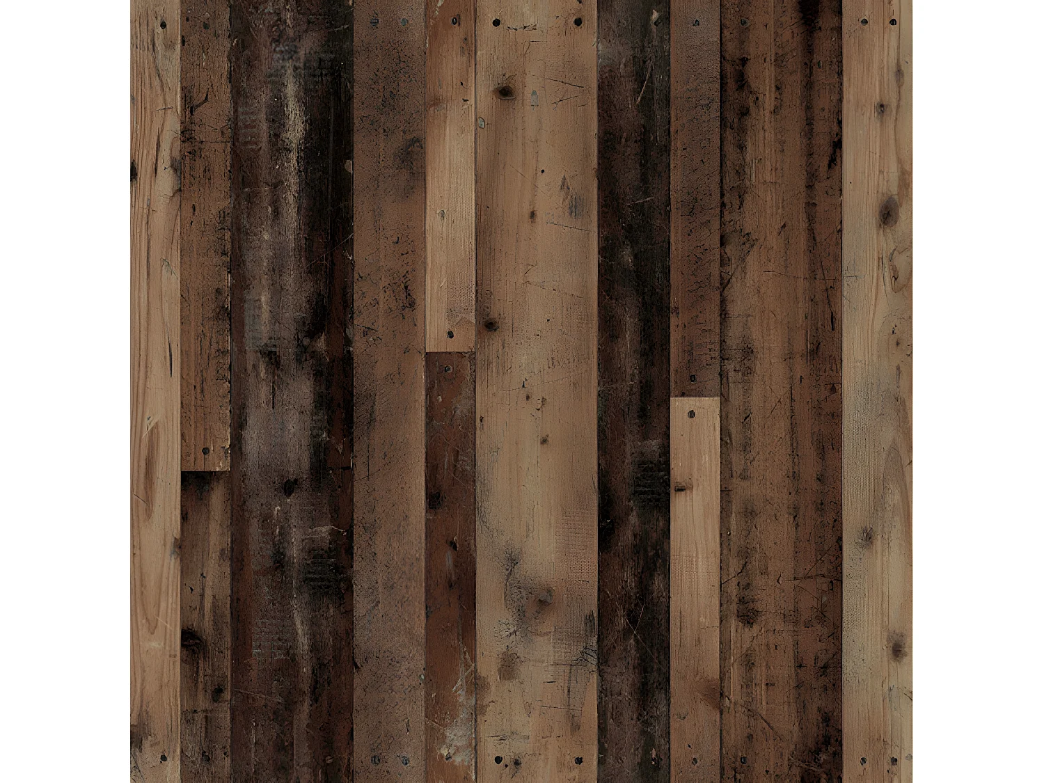 Table de repas 140 cm décor bois vintage pieds métal noir - MARNE 02