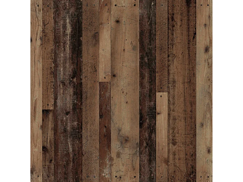 Table de repas 160 cm décor bois vintage pieds métal noir - MARNE 02