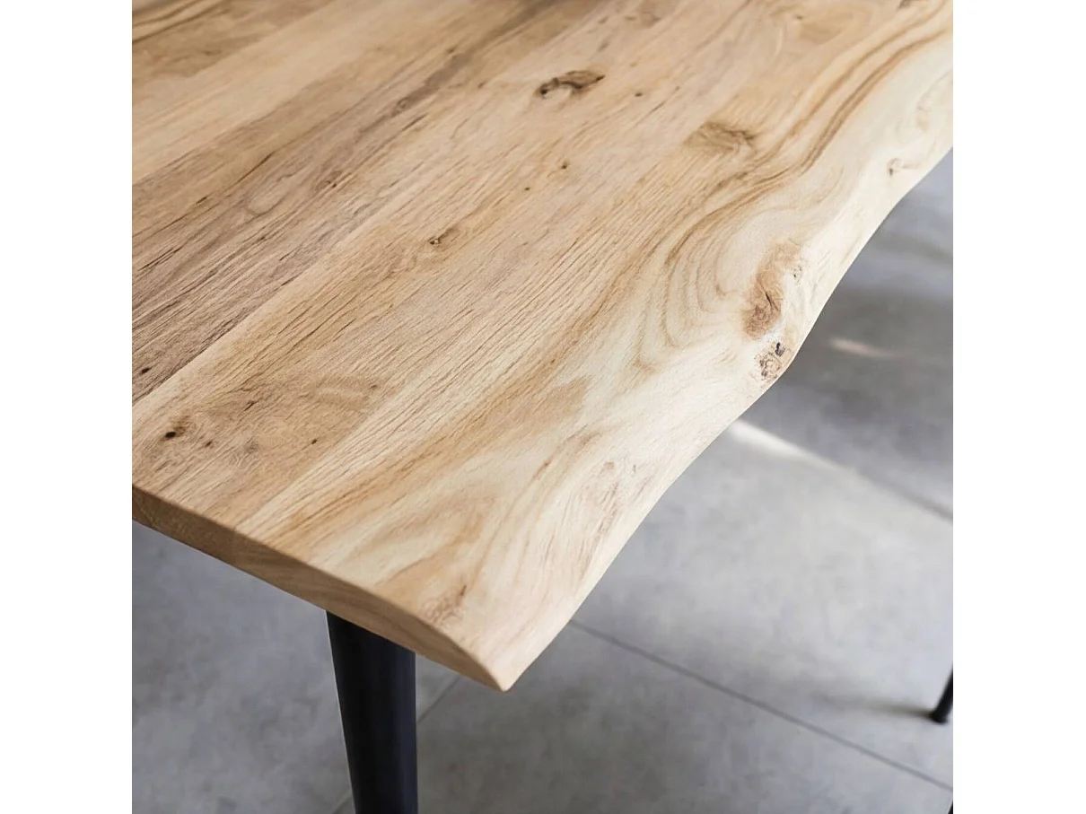 Table à manger en bois d'acacia pieds compas Tree