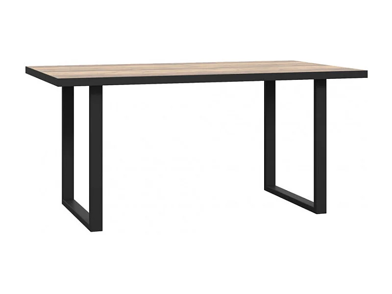 Table fixe 160 cm décor bois et piètement luge métal noir - CELIA