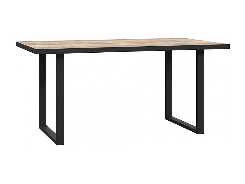 Table fixe 160 cm décor bois et piètement luge métal noir - CELIA