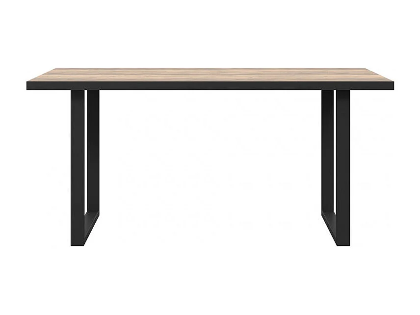 Table fixe 160 cm décor bois et piètement luge métal noir - CELIA