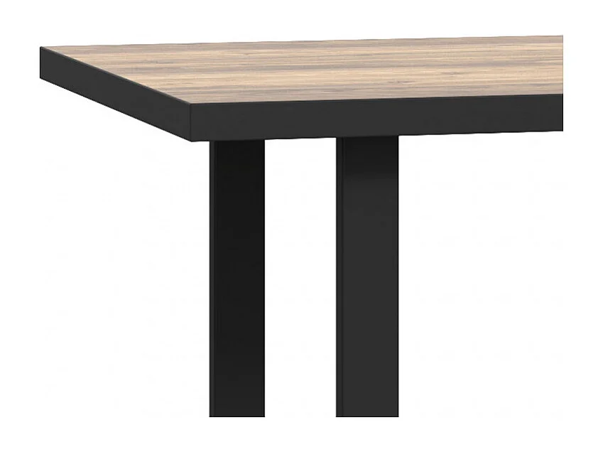 Table fixe 160 cm décor bois et piètement luge métal noir - CELIA