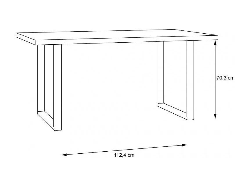 Table fixe 160 cm décor bois et piètement luge métal noir - CELIA