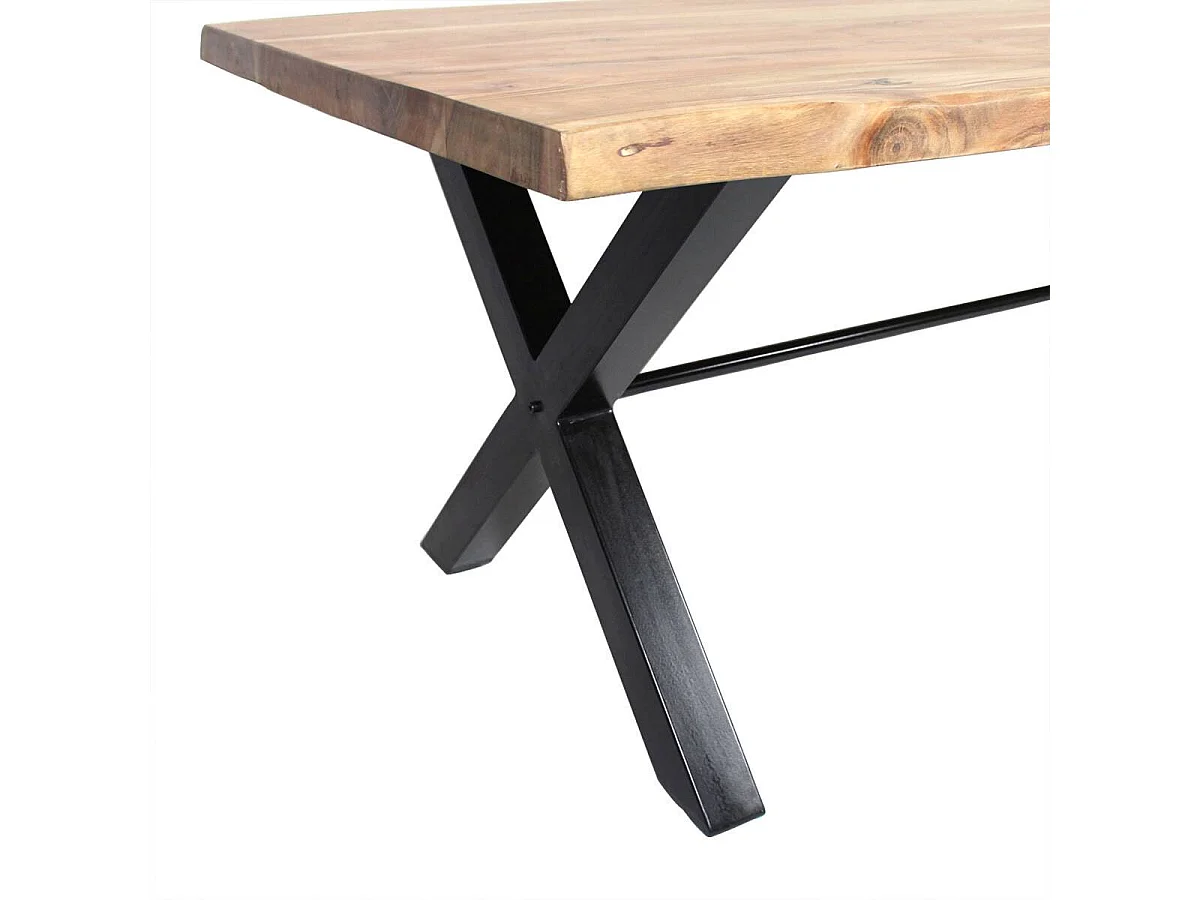 Table à manger en bois d'acacia et métal Tree