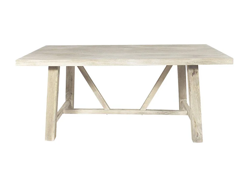 Table à manger avec allonges en bois de manguier blanchi Terra