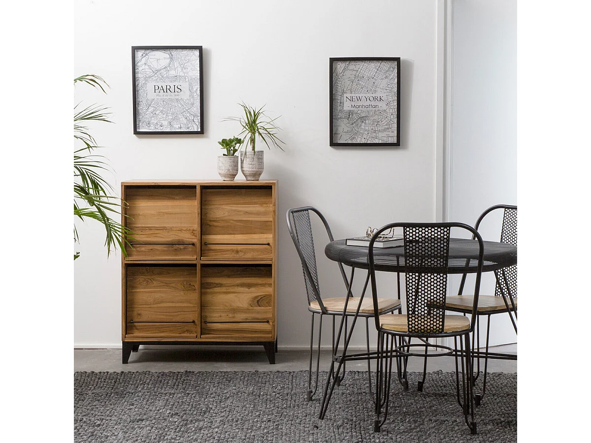 Table ronde en fil de fer tressé Dominique