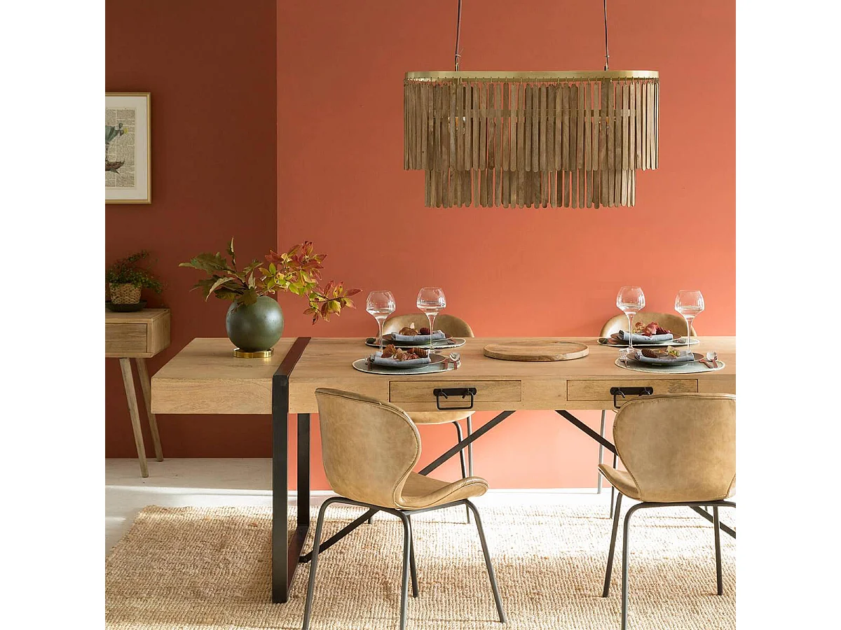 Table à manger avec allonges en bois de manguier New-York