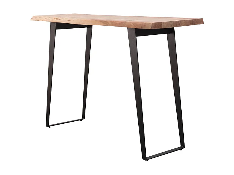 Mesa alta de madera de acacia Tree para 6 personas con patas metálicas asimétricas de estilo diseño