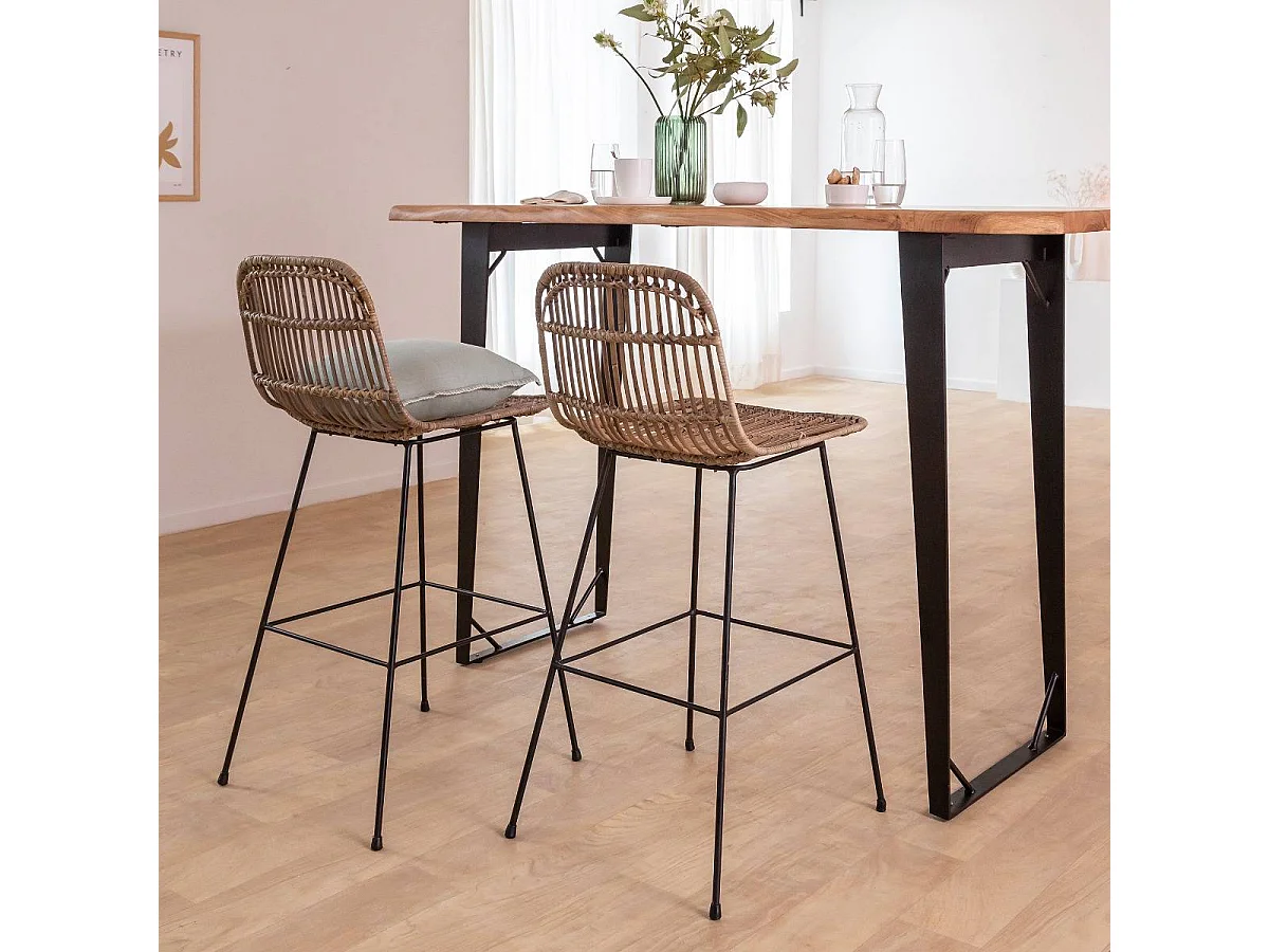 Table haute en bois d'acacia Tree