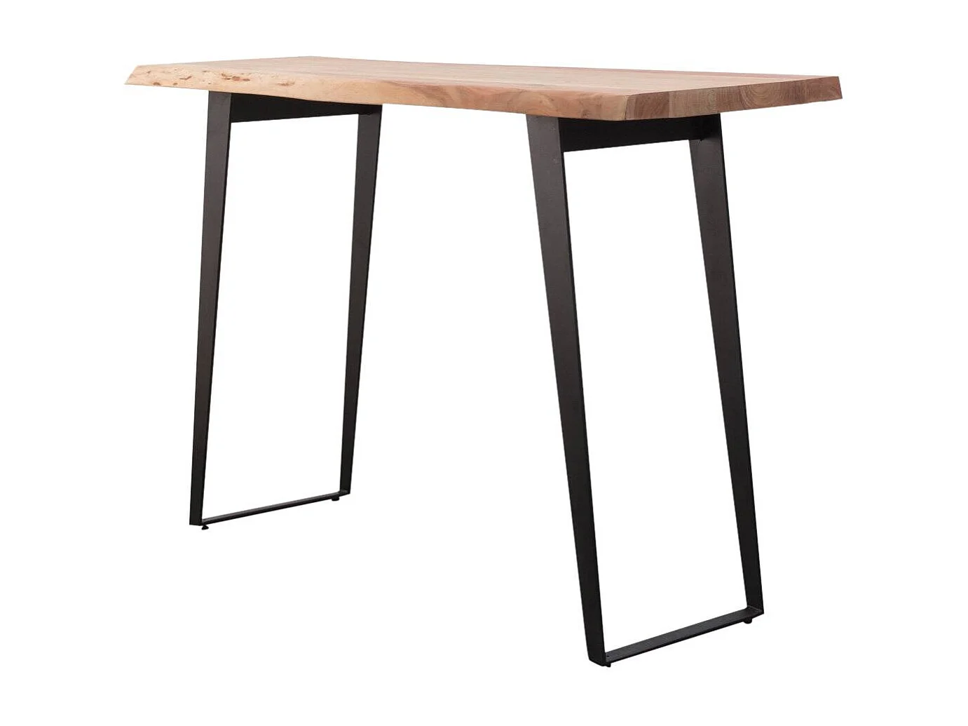 Mesa alta de madera de acacia Tree para 6 personas con patas metálicas asimétricas de estilo diseño