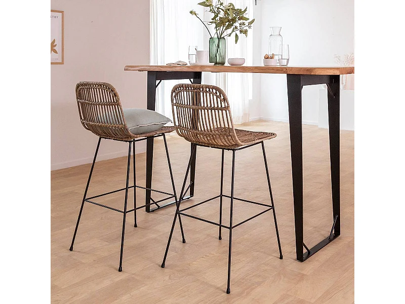 Table haute en bois d'acacia Tree