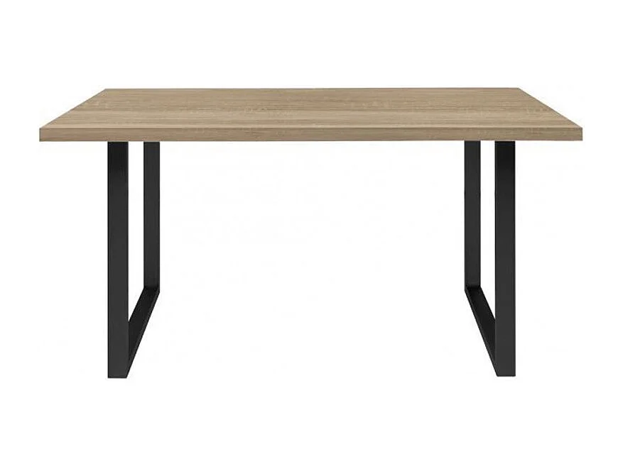 Table de repas 140 cm décor chêne clair et pieds métal noir - JURA 02