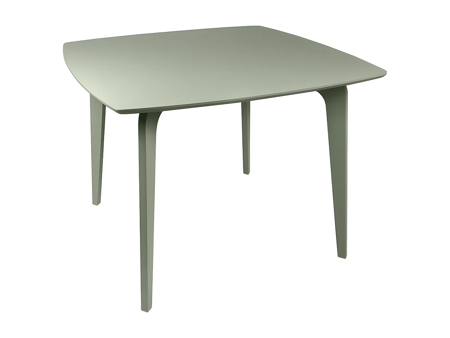 Table de repas carrée verte piètement hévéa massif - WOLI 3286