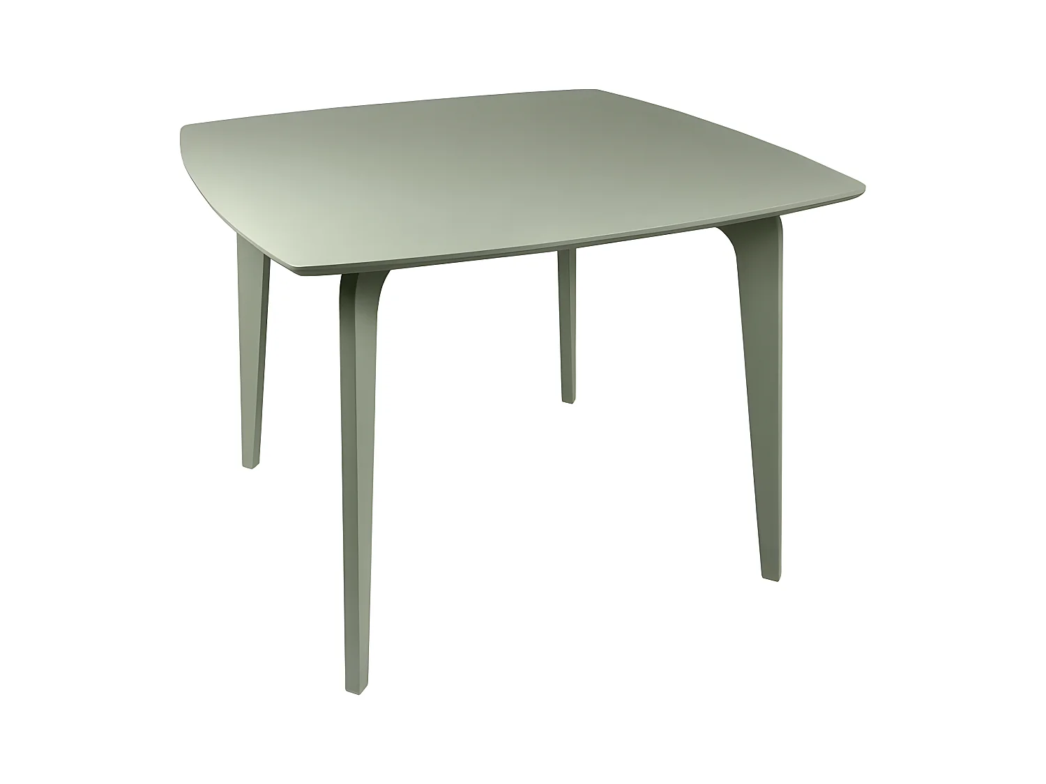 Table de repas carrée verte piètement hévéa massif - WOLI 3286