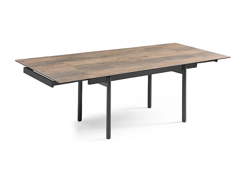 Table extensible 160/240 cm céramique effet bois pieds droits - TEXAS 09