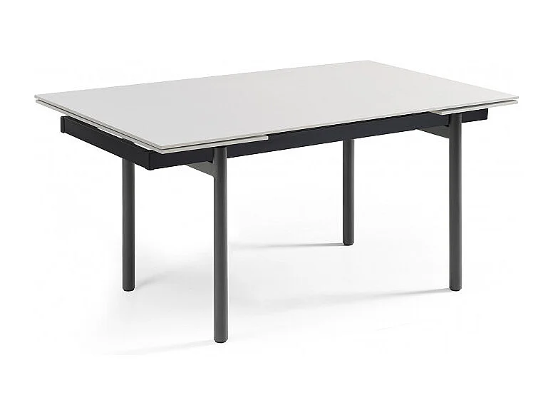 Table extensible 160/240 cm céramique blanc pieds droits - OREGON 09