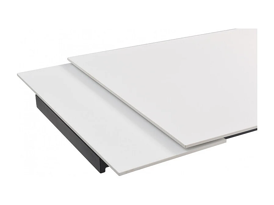 Table extensible 160/240 cm céramique blanc pieds droits - OREGON 09
