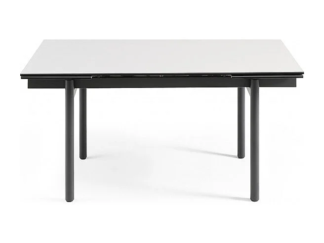 Table extensible 160/240 cm céramique blanc pieds droits - OREGON 09