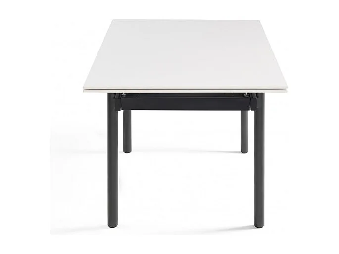 Table extensible 160/240 cm céramique blanc pieds droits - OREGON 09