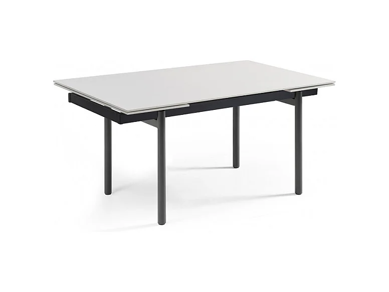 Table extensible 160/240 cm céramique blanc pieds droits - OREGON 09