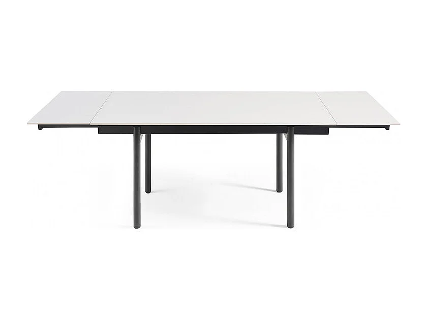 Table extensible 160/240 cm céramique blanc pieds droits - OREGON 09