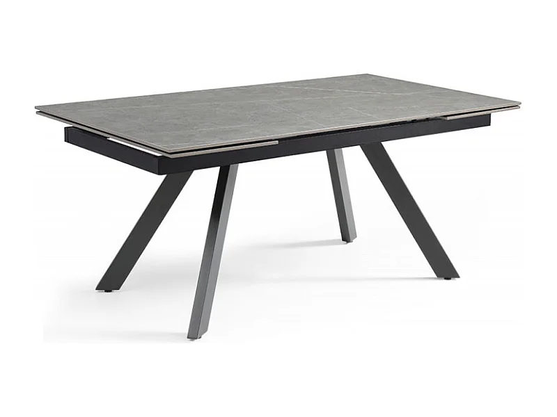 Table extensible 160/240 cm céramique gris marbré pieds inclinés - ARIZONA 08