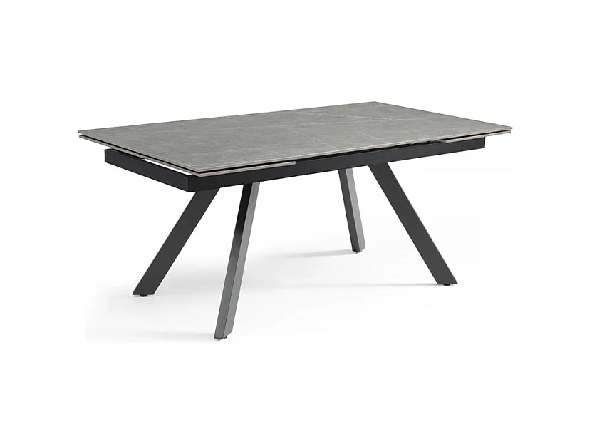 Table extensible 160/240 cm céramique gris marbré pieds inclinés - ARIZONA 08