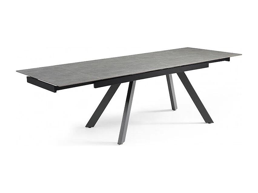 Table extensible 160/240 cm céramique gris marbré pieds inclinés - ARIZONA 08