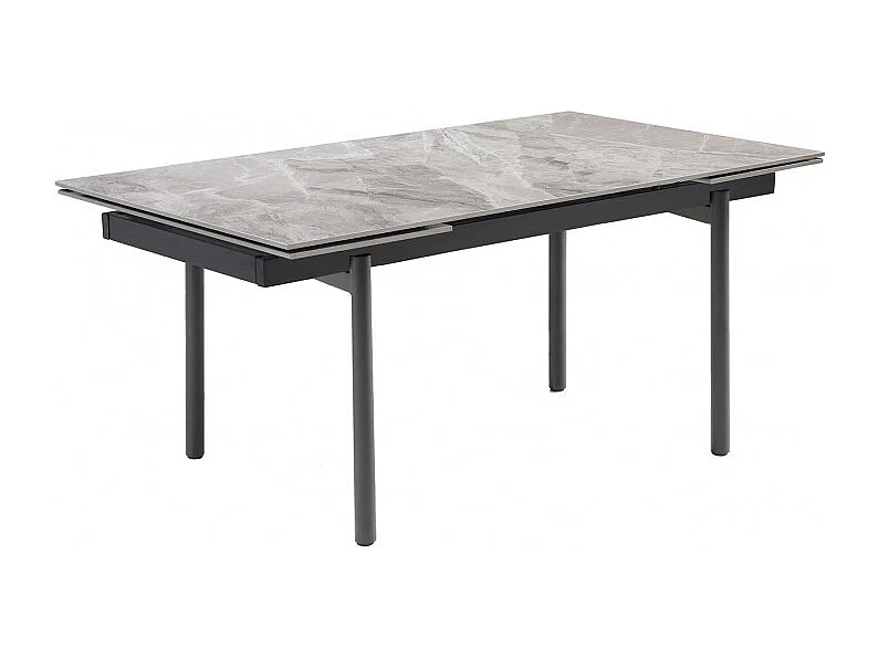 Table extensible 160/240 cm céramique marbré brillant pieds droits - DAKOTA 09
