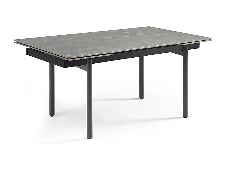 Table extensible 160/240 cm céramique gris marbré pieds droits - ARIZONA 09