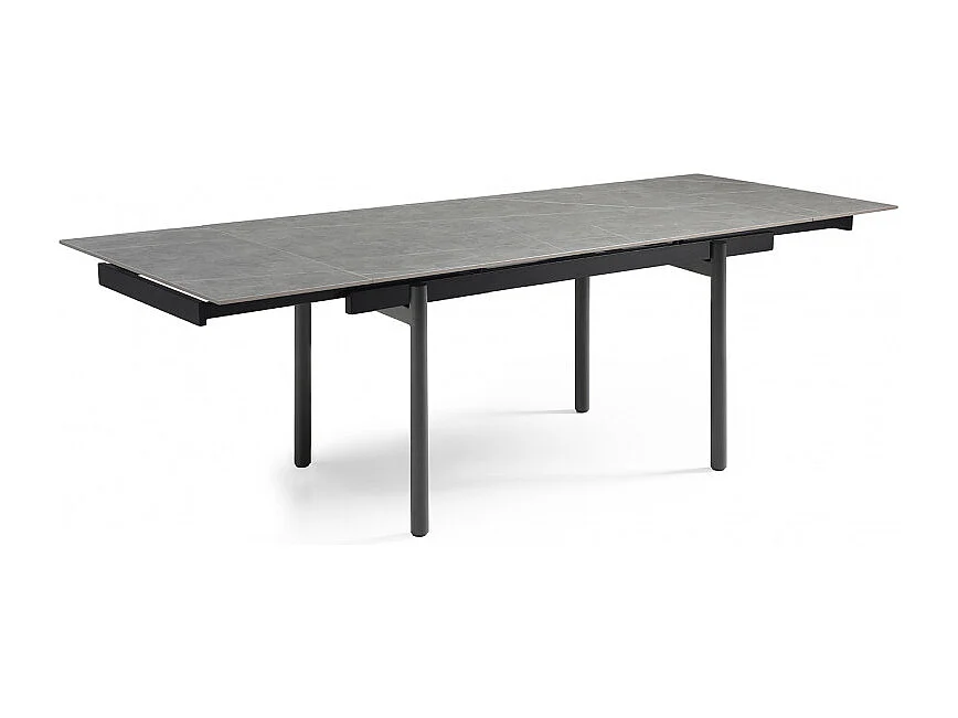 Table extensible 160/240 cm céramique gris marbré pieds droits - ARIZONA 09